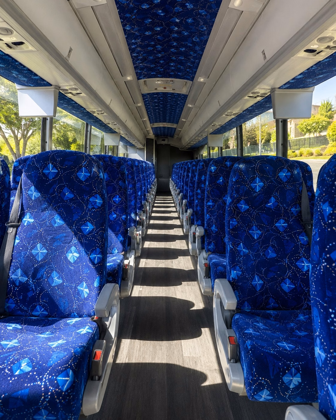 clarksville charter bus rental interior